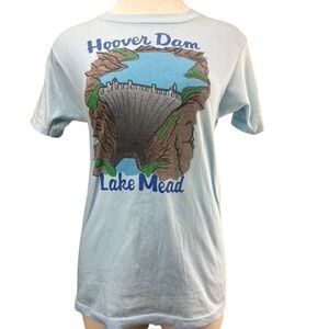 Vintage SCREEN STARS Womens (L) T-Shirt‎ HOOVER DAM Single Stitch Indie Vacation